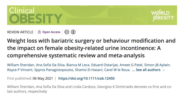 Urine incontinentie gerelateerd met obesitas